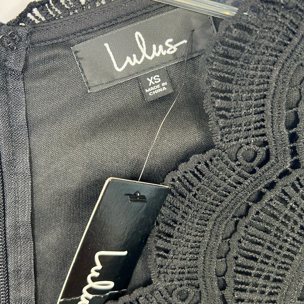 LULUS WOMEN’S NWT ANGEL IN DISGUISE BLACK LACE SKATER  DRESS SZ 4 - Picture 7 of 9